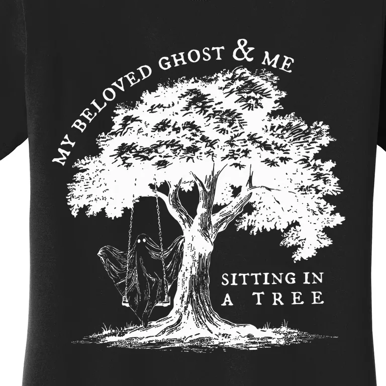 My Beloved Ghost And Me Sitting In A Tree Halloween Ghost Women's T-Shirt