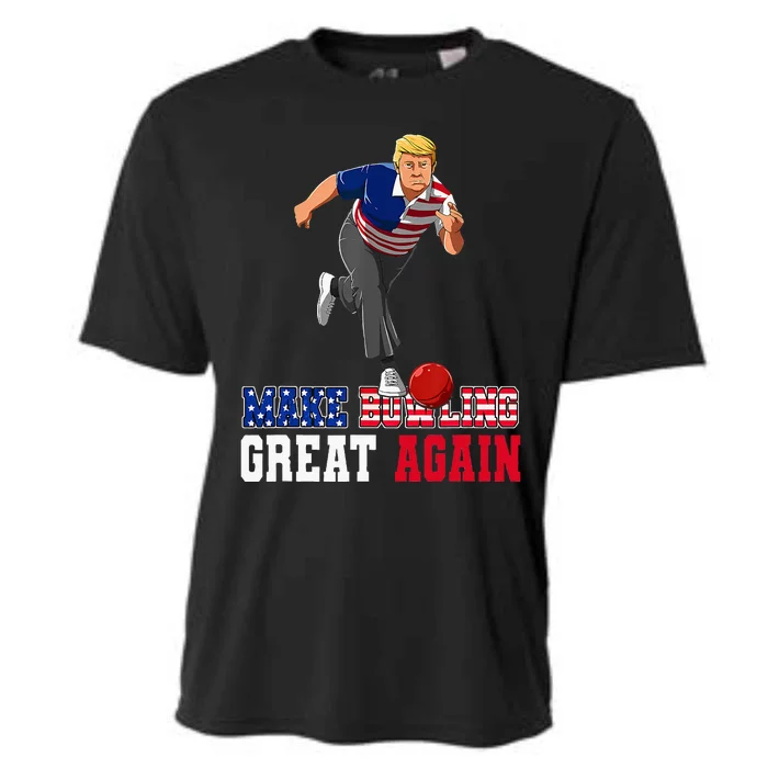 Make Bowling Great Again Funny Trump Bowling Accessories Cooling Performance Crew T-Shirt