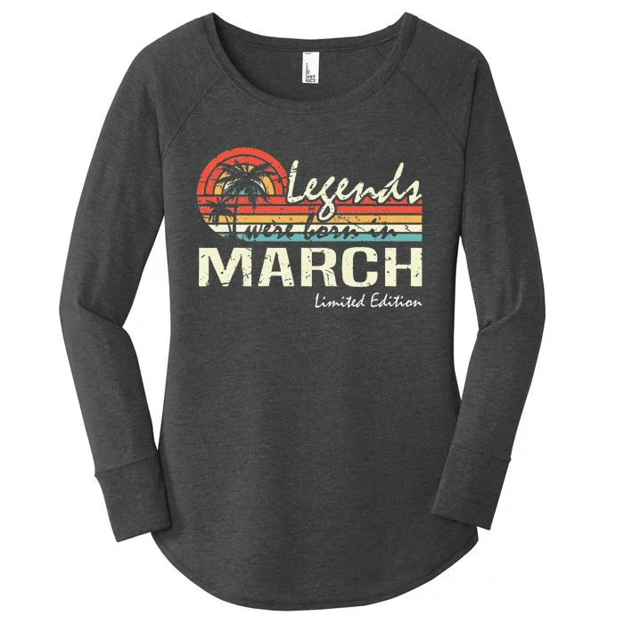 March Birthday Gift Legends were born in March Vintage Women's Perfect Tri Tunic Long Sleeve Shirt