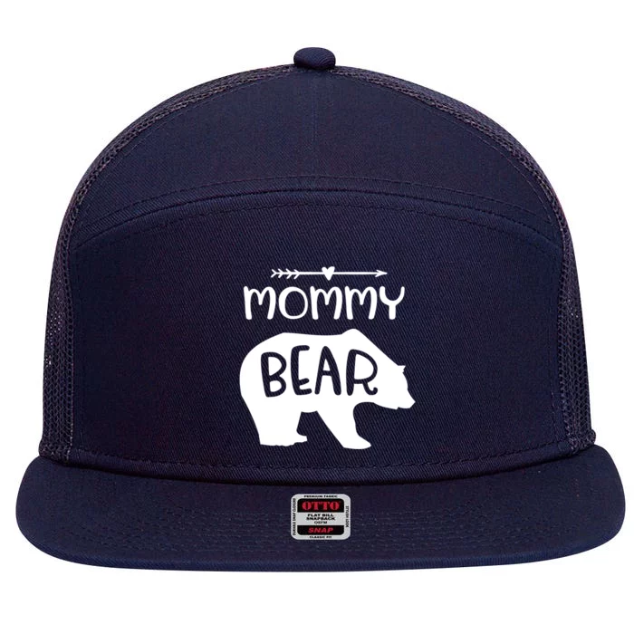 Mommy Bear Gift For Mom Mothers Day 7 Panel Mesh Trucker Snapback Hat