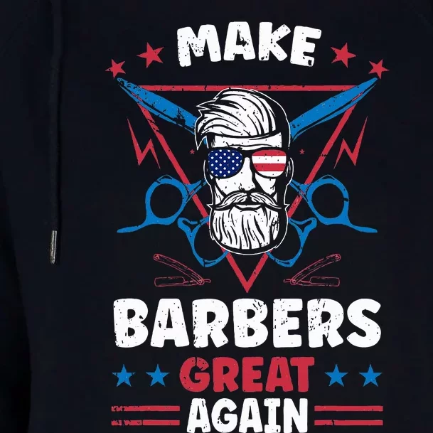 Make Barbers Great Again Cool Barbers For Trump 2024 Womens Funnel Neck Pullover Hood