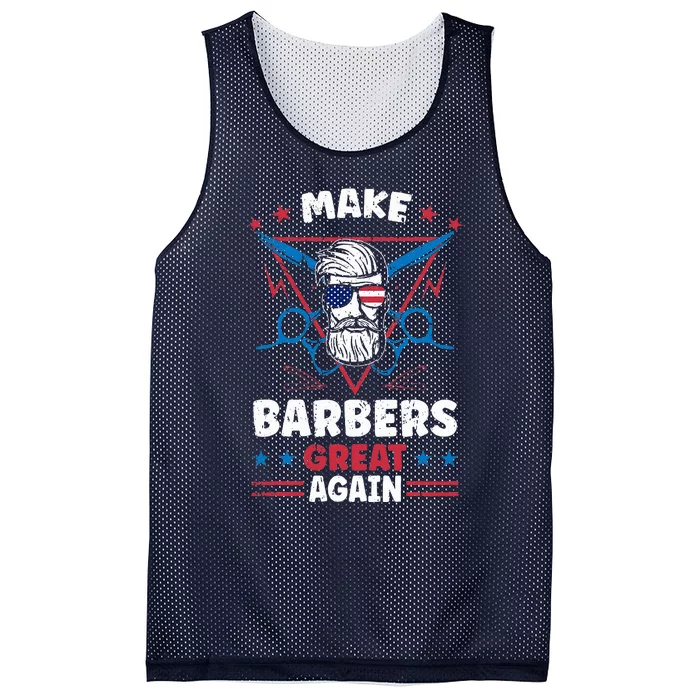 Make Barbers Great Again Cool Barbers For Trump 2024 Mesh Reversible Basketball Jersey Tank