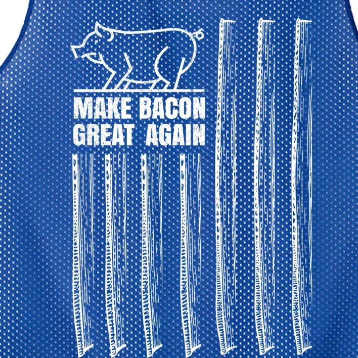 Make Bacon Great Again American Bacon Flag Pig Lovers Gift Mesh Reversible Basketball Jersey Tank