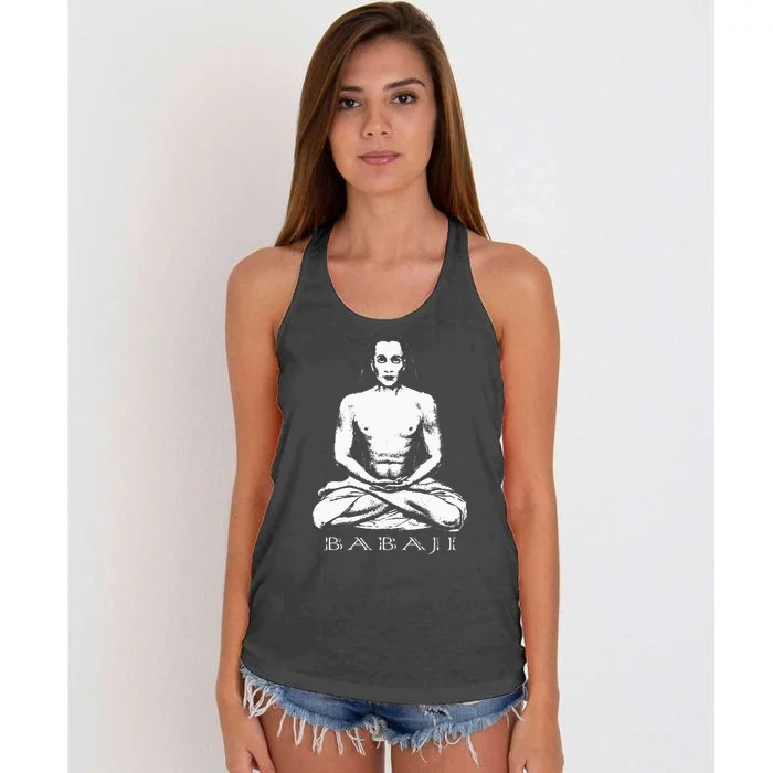 Mahavatar Babaji Guru Ascended Master Meditation Women's Knotted Racerback Tank