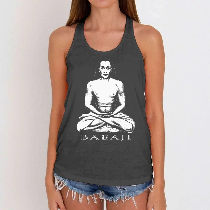 Mahavatar Babaji Guru Ascended Master Meditation Women's Knotted Racerback Tank