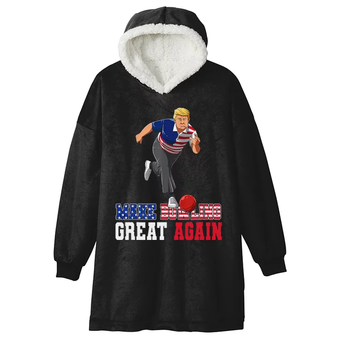 Make Bowling Great Again Trump Hooded Wearable Blanket