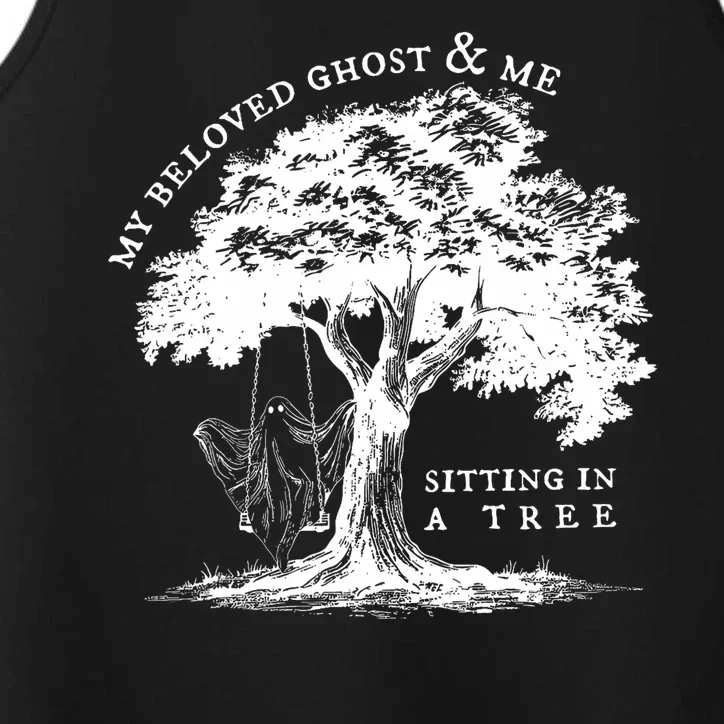 My Beloved Ghost And Me Sitting In A Tree Halloween Ghost Performance Tank