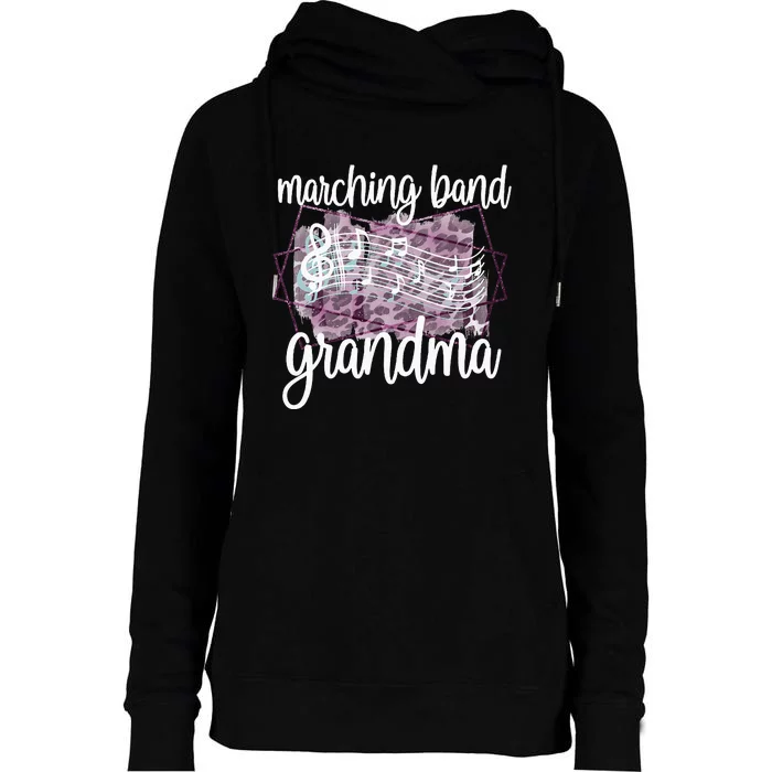 Marching Band Grandma Band Member Grandmother Womens Funnel Neck Pullover Hood