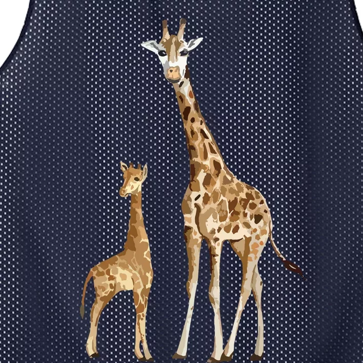 Mama & Baby Giraffe Wildlife Mesh Reversible Basketball Jersey Tank