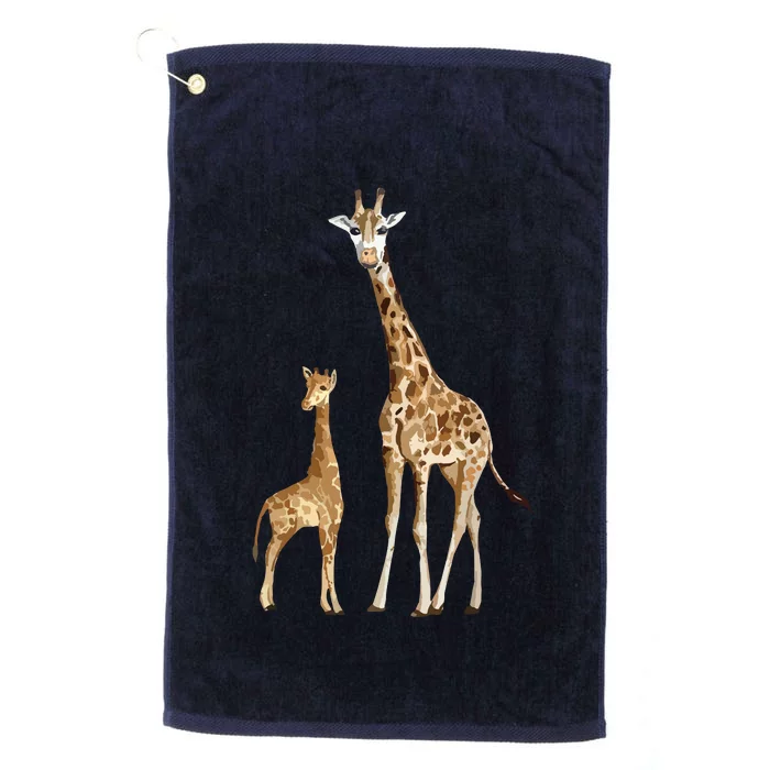 Mama & Baby Giraffe Wildlife Platinum Collection Golf Towel