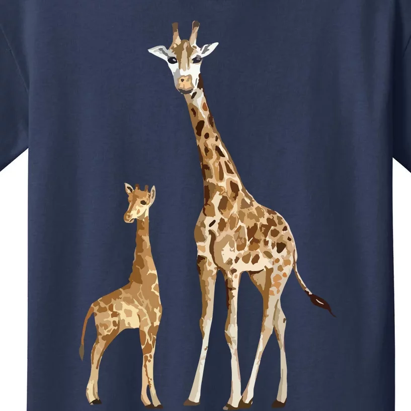 Mama & Baby Giraffe Wildlife Kids T-Shirt