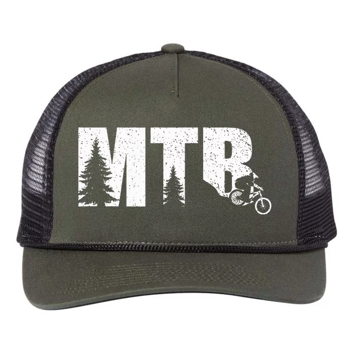 Mountain Biker Gifts Mtb Biking Retro Rope Trucker Hat Cap