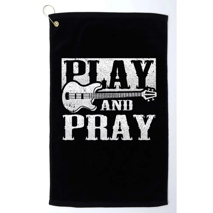 Musician Bass Guitar Player Christian Guitar Play And Pray Platinum Collection Golf Towel