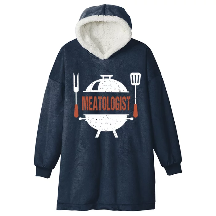 Meatologist Bbq Grill Barbecue Gift Hooded Wearable Blanket