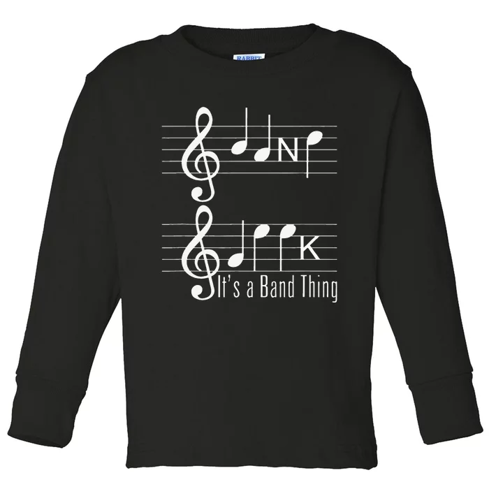 Musicians Band Geek Music Notes Spelling Funny Toddler Long Sleeve Shirt