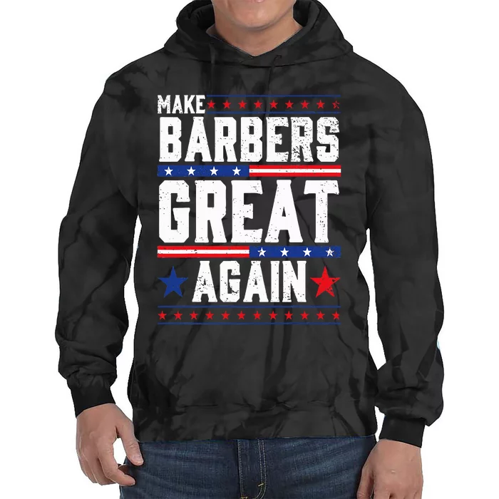 Make Barbers Great Again Barbers For Trump 2024 Tie Dye Hoodie