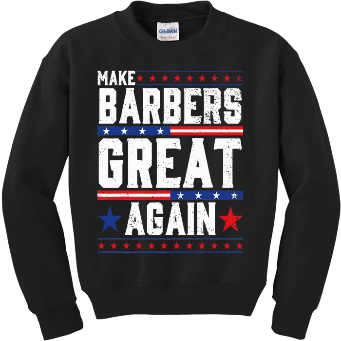 Make Barbers Great Again Barbers For Trump 2024 Kids Sweatshirt