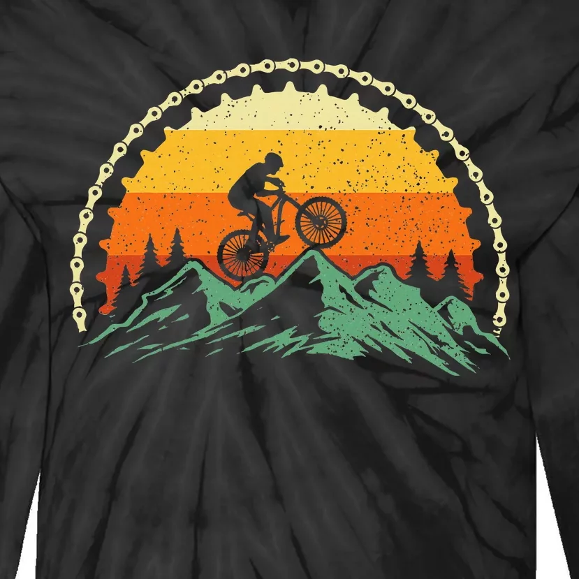 Mountain Biking Gear Bike Rider Mtb Lover Cyclist Downhill Tie-Dye Long Sleeve Shirt