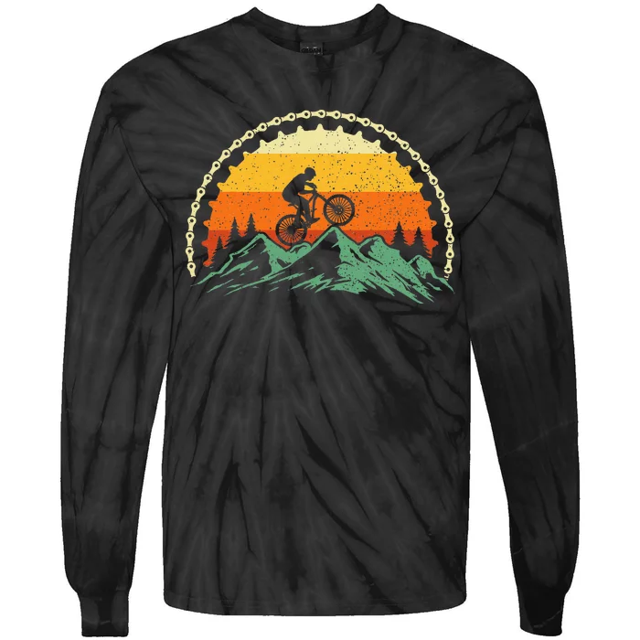 Mountain Biking Gear Bike Rider Mtb Lover Cyclist Downhill Tie-Dye Long Sleeve Shirt