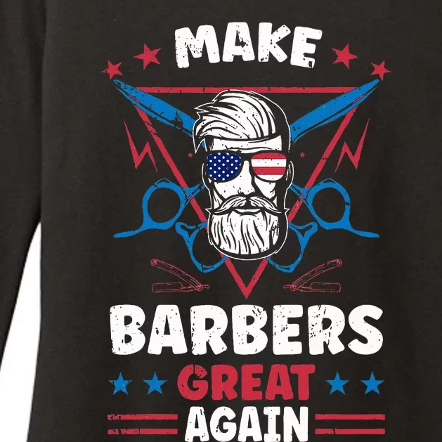 Make Barbers Great Again Cool Barbers For Trump 2024 Womens CVC Long Sleeve Shirt