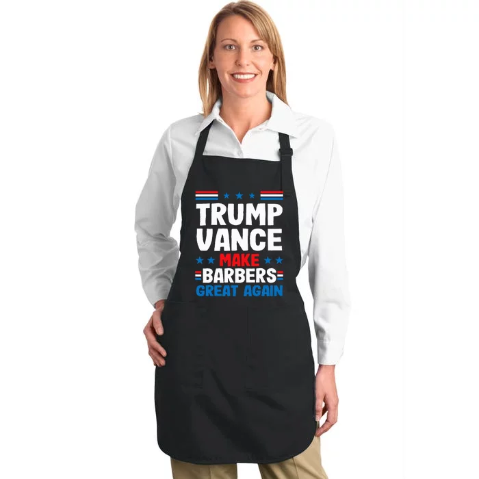 Make Barbers Great Again Barbers For Trump Vance 2024 Full-Length Apron With Pocket