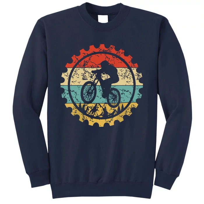 Mountain Biking Gear Retro Vintage MTB Bicycle Bike Rider Tall Sweatshirt