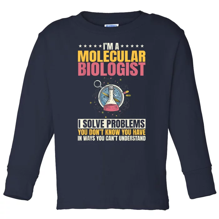 Molecular Biologist Genetic Scientist DNA Biology Science Toddler Long Sleeve Shirt