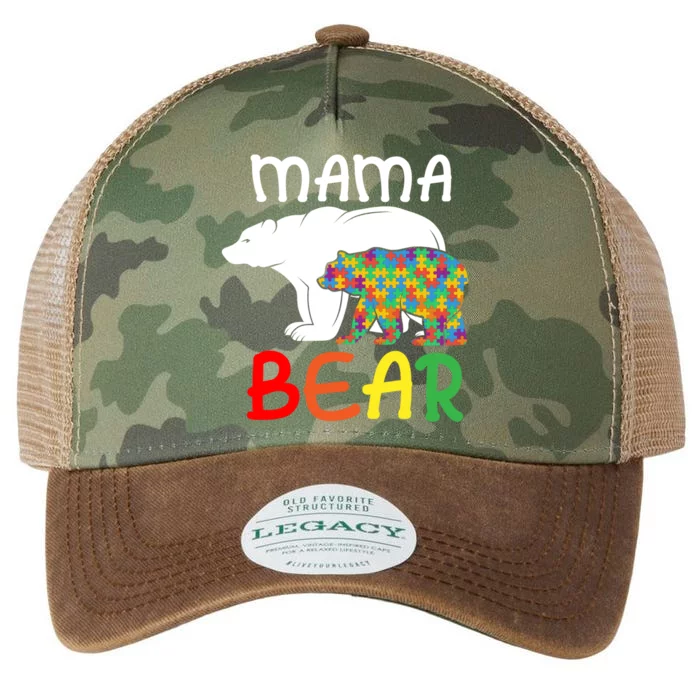 Mama Bear Gift Unique Autism Mom Autistic Mother Support Gift Legacy Tie Dye Trucker Hat