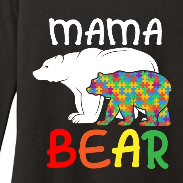 Mama Bear Gift Unique Autism Mom Autistic Mother Support Gift Womens CVC Long Sleeve Shirt