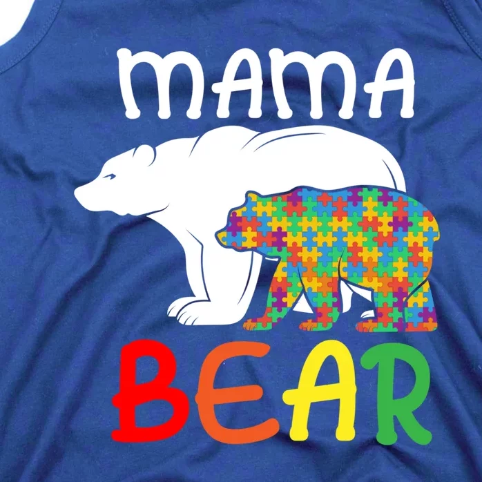 Mama Bear Gift Unique Autism Mom Autistic Mother Support Gift Tank Top