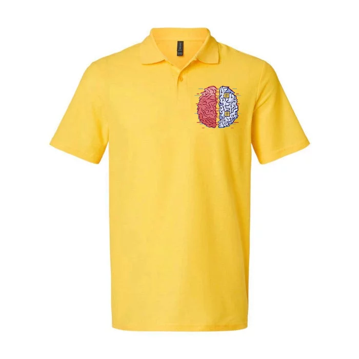 Machine Brain Glitch Softstyle Adult Sport Polo