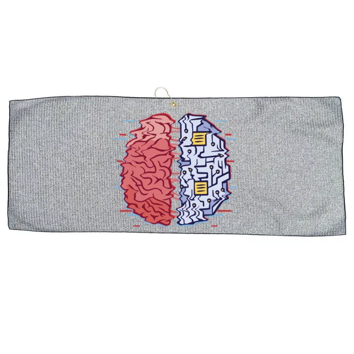 Machine Brain Glitch Large Microfiber Waffle Golf Towel