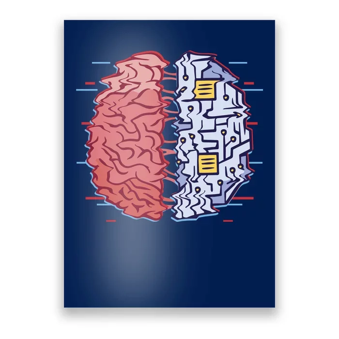 Machine Brain Glitch Poster