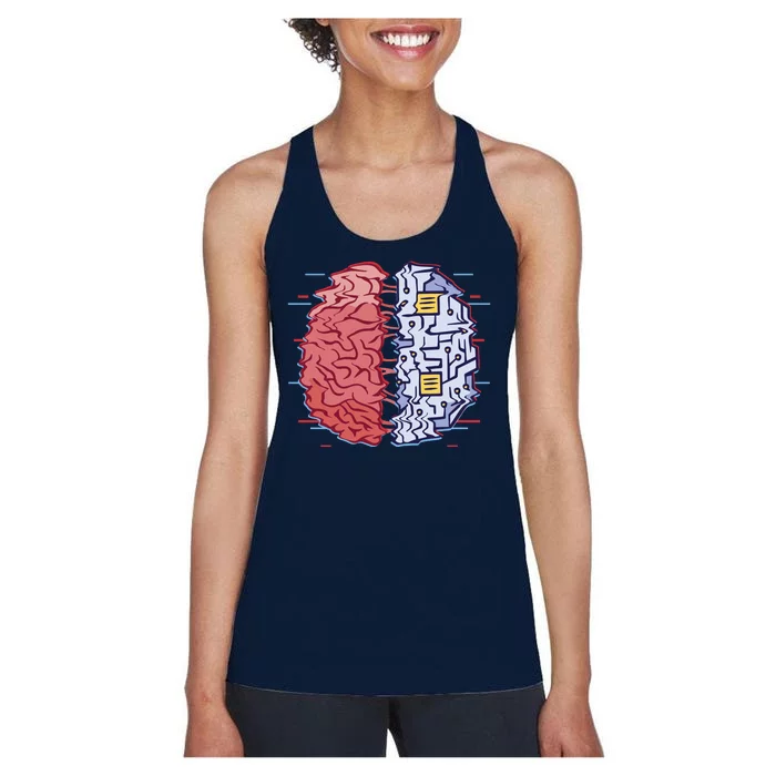 Machine Brain Glitch Women's Racerback Tank