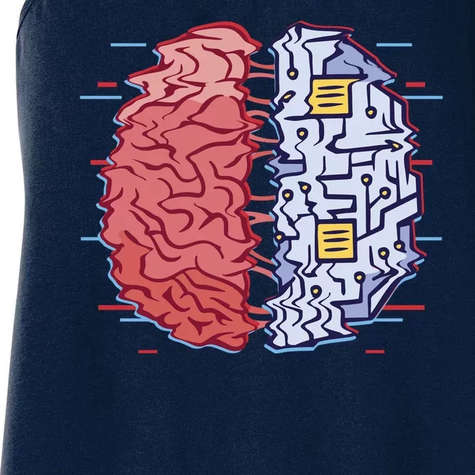 Machine Brain Glitch Women's Racerback Tank