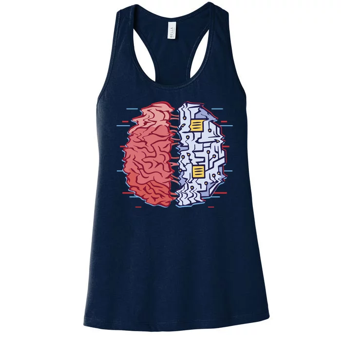 Machine Brain Glitch Women's Racerback Tank