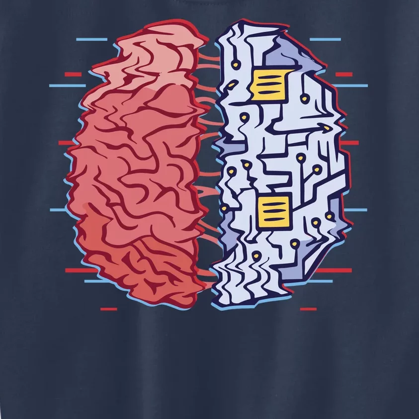 Machine Brain Glitch Kids Sweatshirt