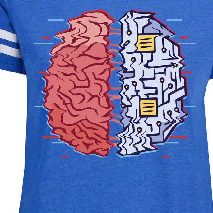 Machine Brain Glitch Enza Ladies Jersey Football T-Shirt