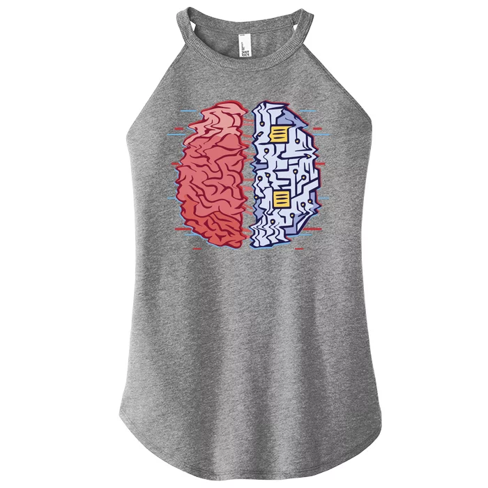 Machine Brain Glitch Women’s Perfect Tri Rocker Tank