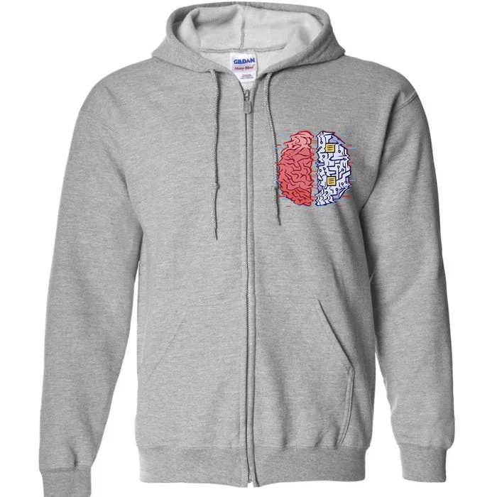 Machine Brain Glitch Full Zip Hoodie