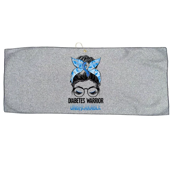 Messy Bun Glasses Type 1 Diabetes Warrior Unbreakable Meaningful Gift Large Microfiber Waffle Golf Towel