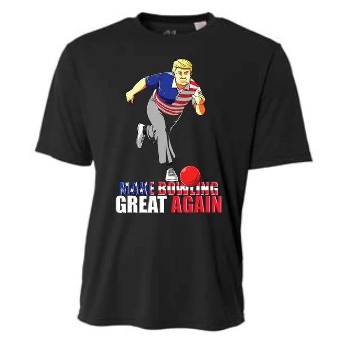 Make Bowling Great Again Funny Trump Bowling Gift Cooling Performance Crew T-Shirt