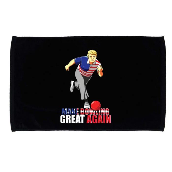 Make Bowling Great Again Funny Trump Bowling Gift Microfiber Hand Towel