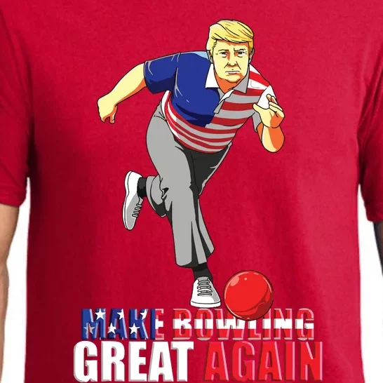 Make Bowling Great Again Funny Trump Bowling Gift Pajama Set