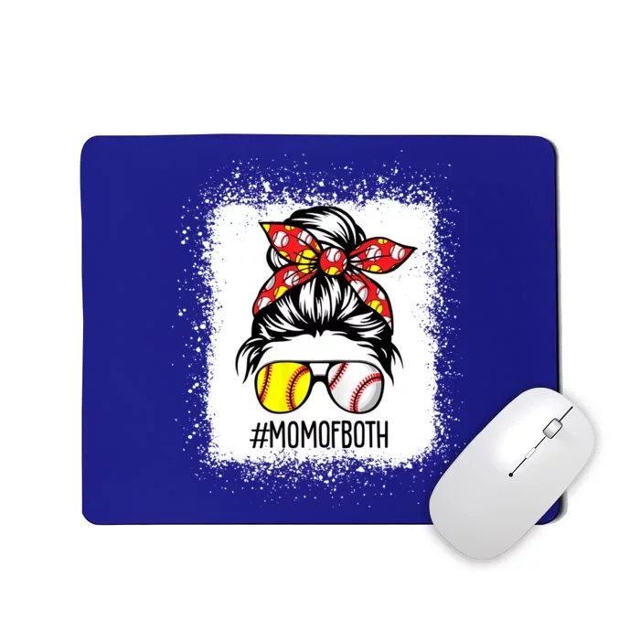 Messy Bun Hair Mom Of Both Softball And Baseball Bleached Gift Mousepad