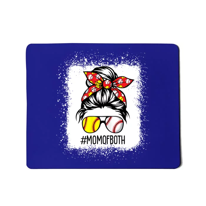 Messy Bun Hair Mom Of Both Softball And Baseball Bleached Gift Mousepad