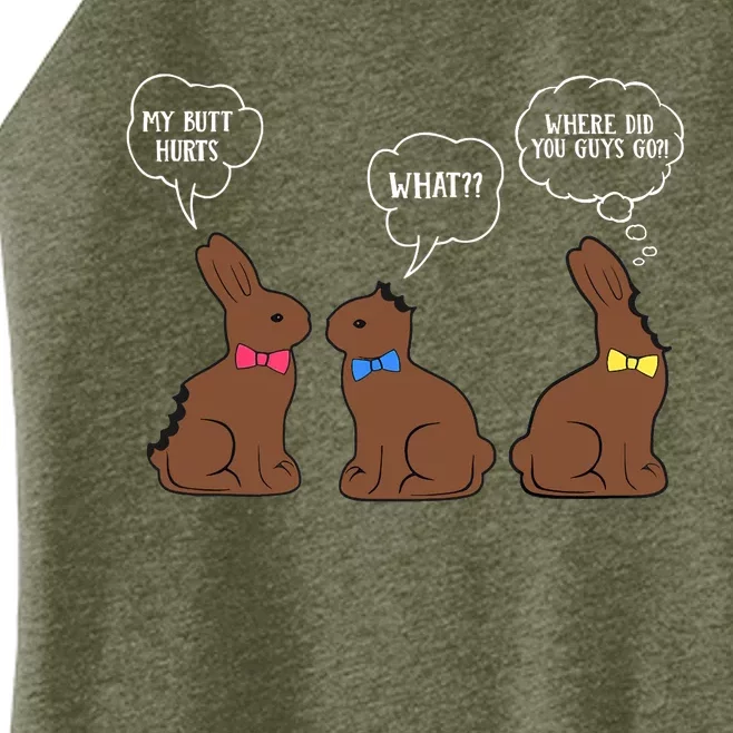 My Butt Hurts Chocolate Bunny Easter Funny Women’s Perfect Tri Rocker Tank