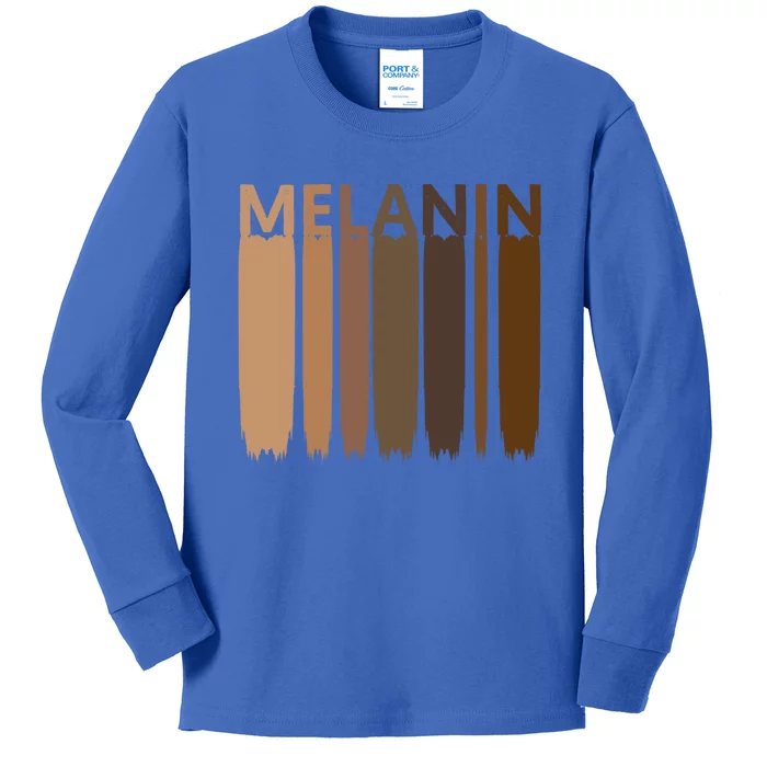 Melanin Black History Month Afrocentric Black Pride Cool Gift Kids Long Sleeve Shirt