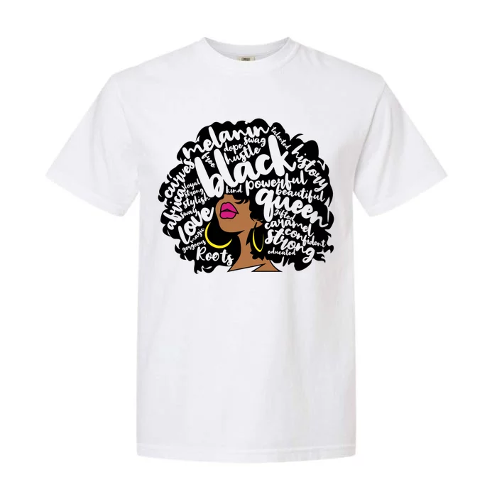 Melanin Black History Month October Afro Word Art Gift Garment-Dyed Heavyweight T-Shirt