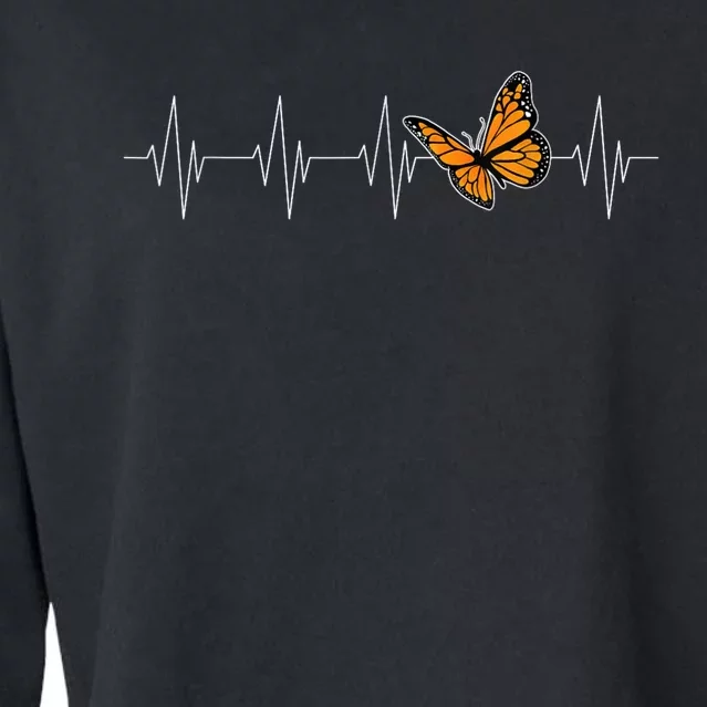 Monarch Butterflies Heartbeat Cute Milkweed Butterfly Lover Cropped Pullover Crew